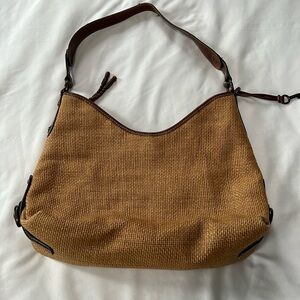 Fossil Woven Shoulder Bag with Leather Details